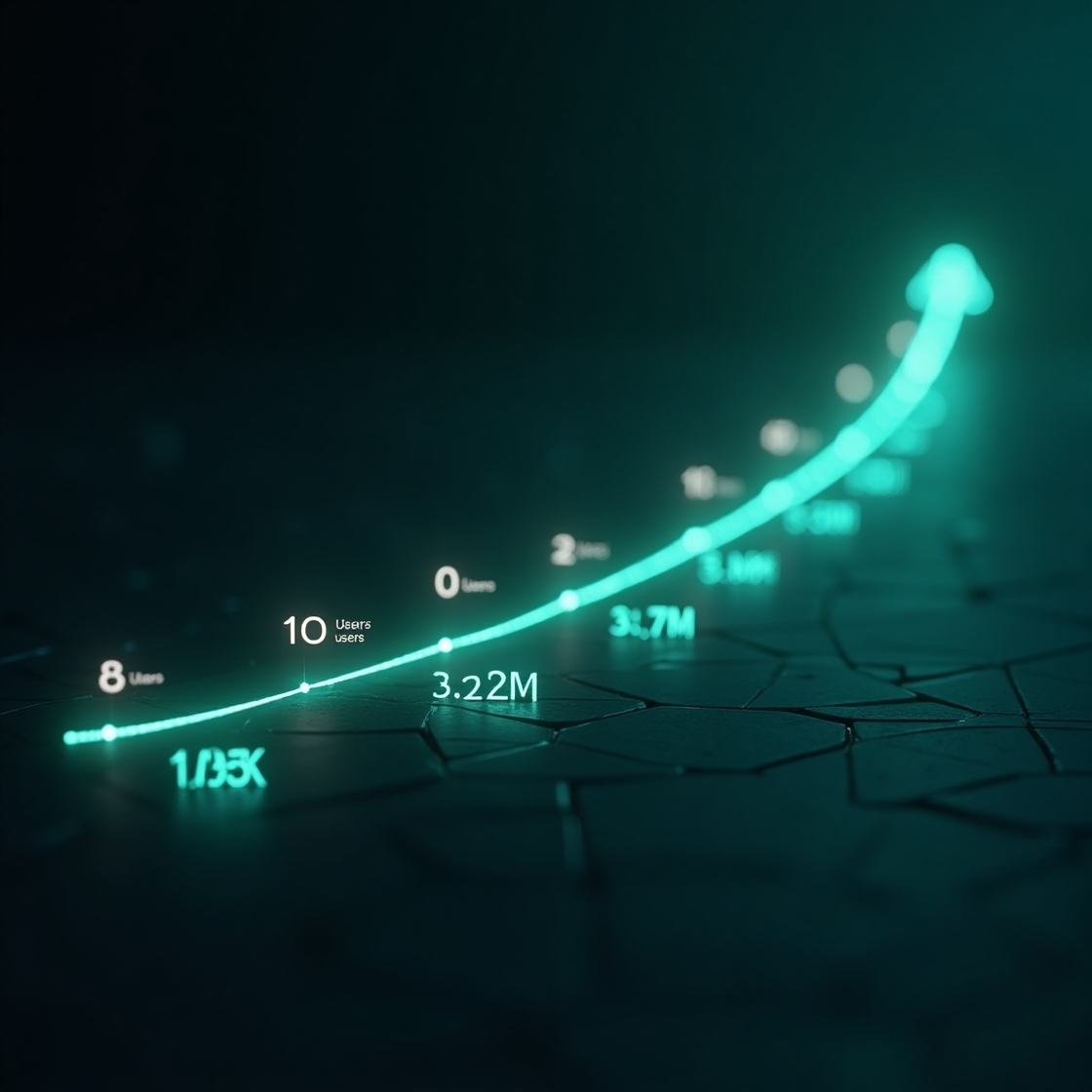 Customer growth chart showing exponential user scale from startup to millions—driven by smart systems