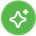 Green circle icon with a white sparkle or magic wand symbol, representing smart, adaptive design powered by AI.