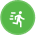 Green circle icon with a white figure running and speed lines, symbolizing fast diagnostics or performance acceleration.