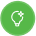 Green circle icon with a white light bulb containing a circuit design, symbolizing innovative, data-driven strategy.